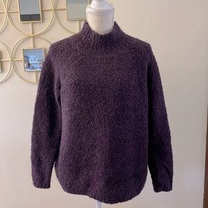 Loft regular women’s purple mock neck sweater, bulky pullover size S